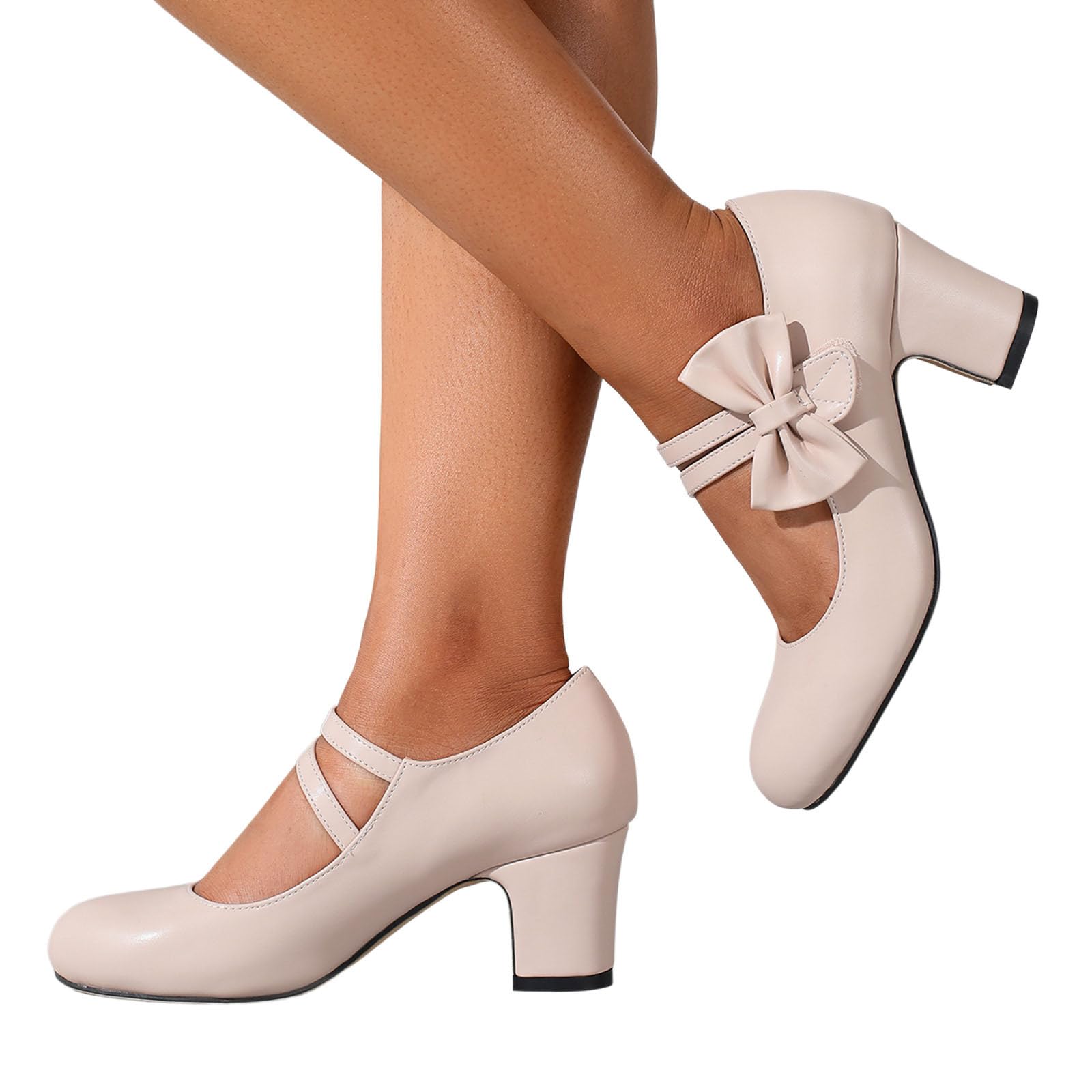 Zapatos de baile tradicionales para mujer con tacón de bloque gruesos para novia, bailarina, zapatos elegantes con hebilla de 65 cm, versátil, moda casual para vaqueros, faldas, suela antideslizante