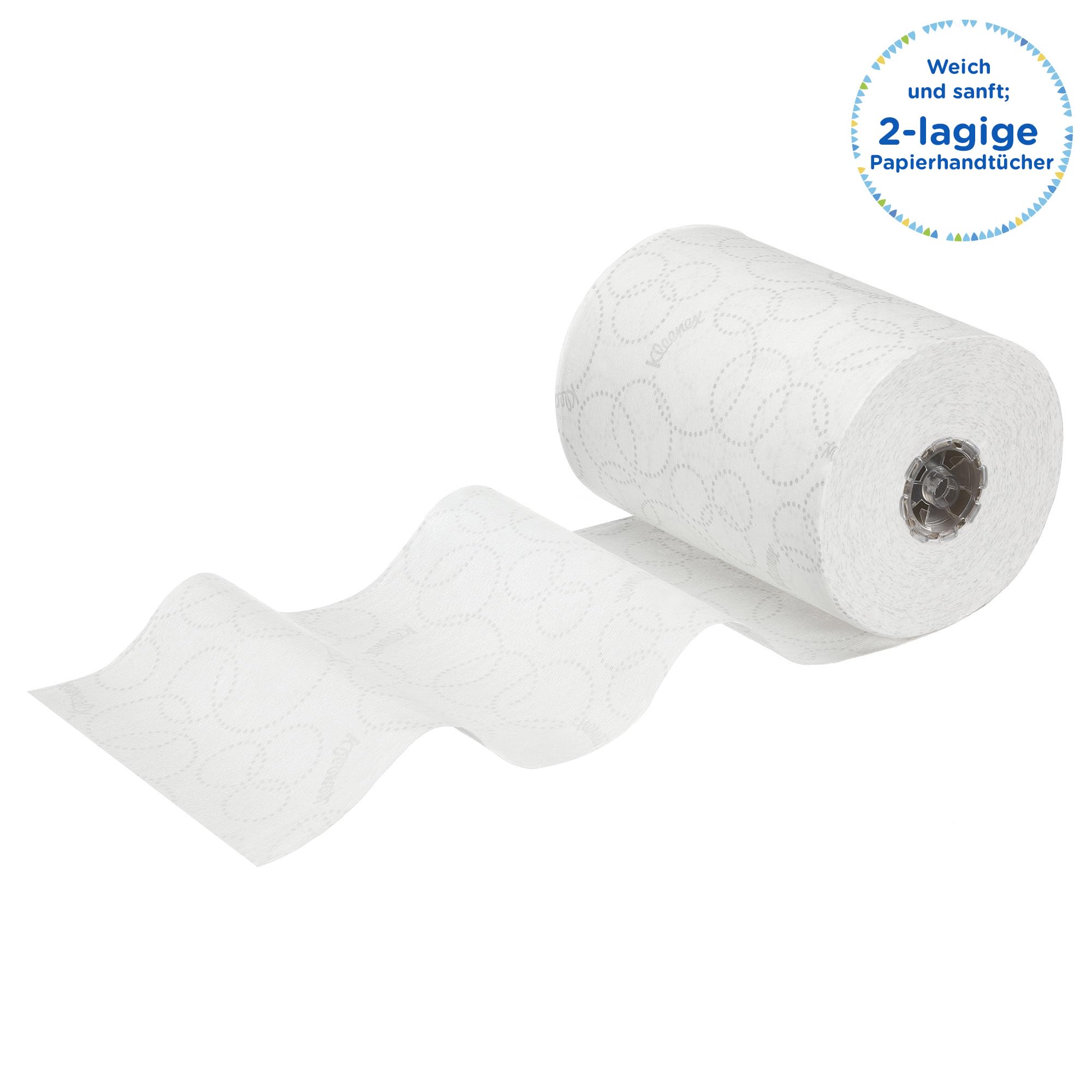 Kleenex Ultra Slimroll 2-lagige Rollenhandtücher, EU-Ecolabel zertifiziert, weiße Rollenpapiertücher mit Airflex Technologie für ein effektives Händetrocknen, 6 x 100 m, Artikel-Nr. 6781