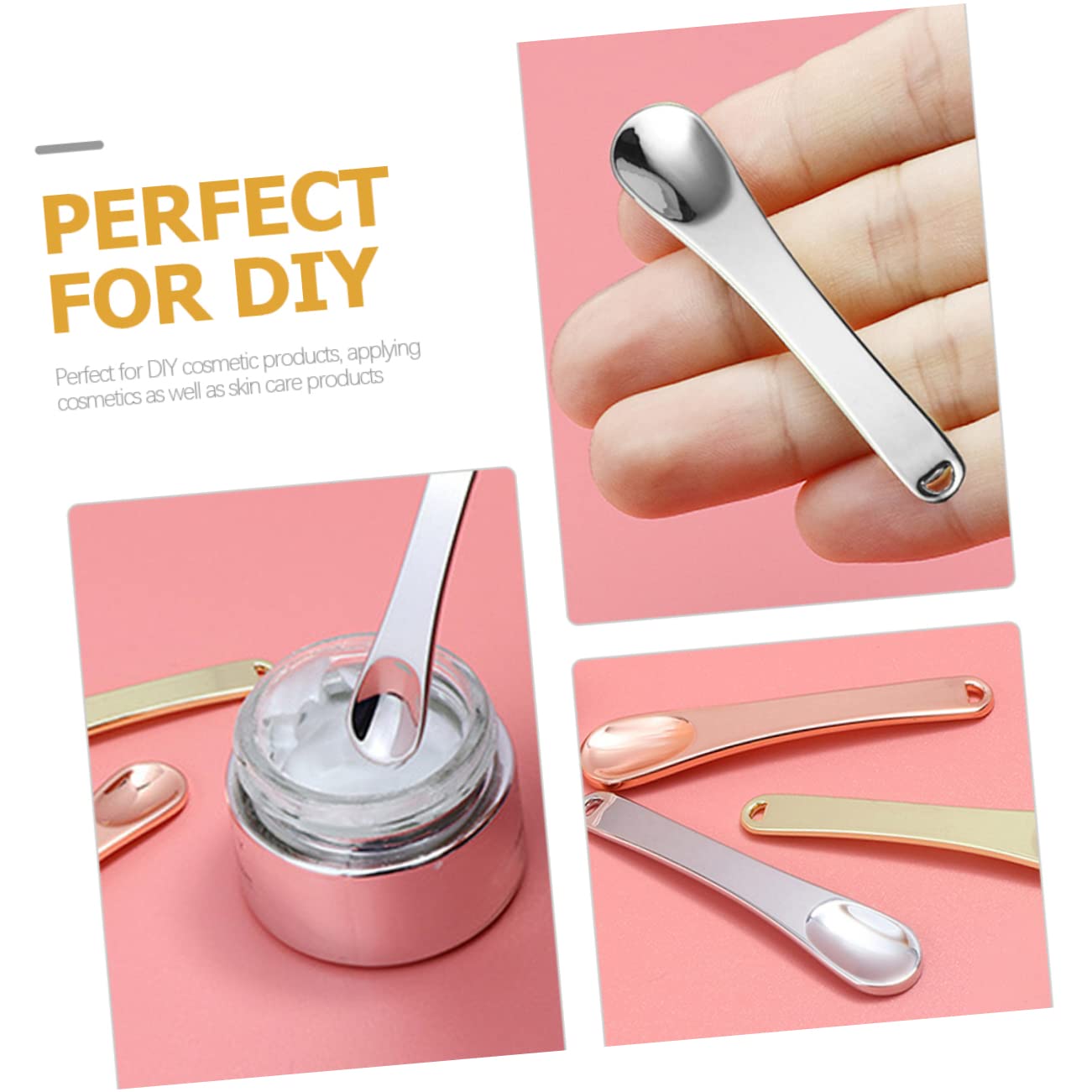 SOESFOUFU 5-piece Makeup Spatula Set Mini Beauty Scoops for Cream Face Eye Care Share Save Time