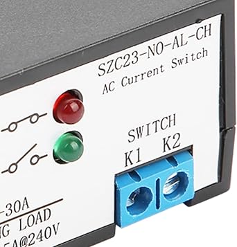 Current Sensing Relay Switch, 1% Accuracy Normally Open Amp Sensor Relay AC 0.2-30A Adjustable Self Powered Control, Rated Load 0.5A@240V AC/DC, 200ms Response Time