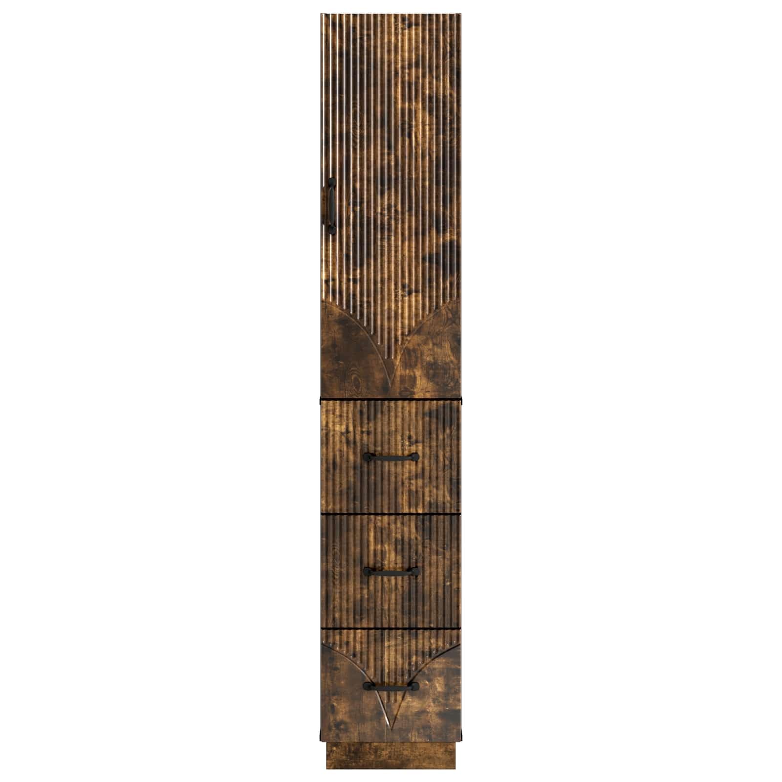 Zestaw szaf z drewna wędzonego dębu 33 x 34,5 x 87 cm 2-częściowy z szufladami, półkami, drzwiami do salonu, sypialni, biura, korytarza, miejsca do przechowywania i porządku