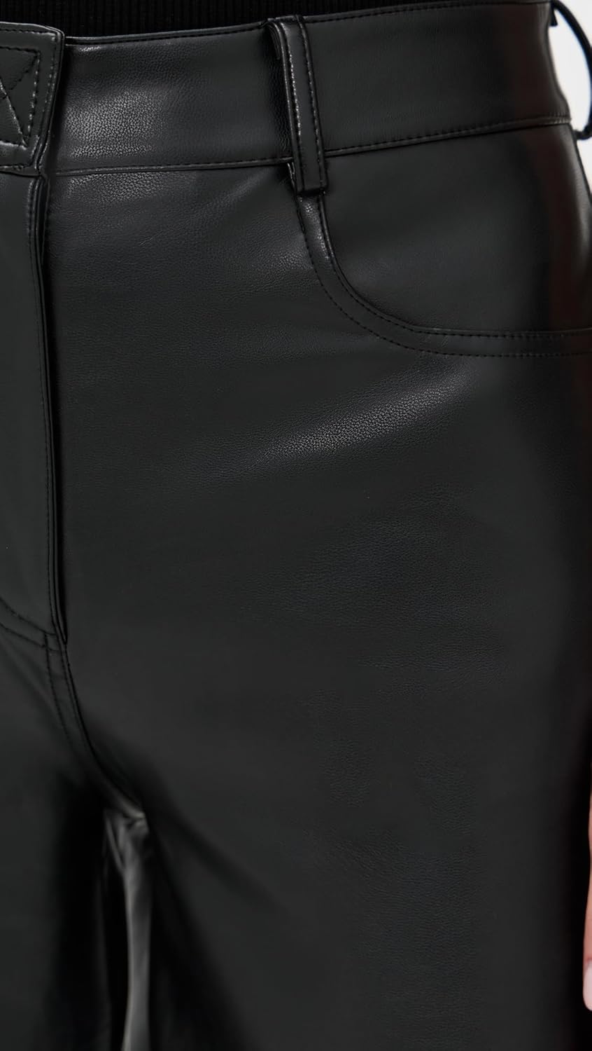 Norma Kamali Women's Elephant Faux Leather Jeans - Image 6