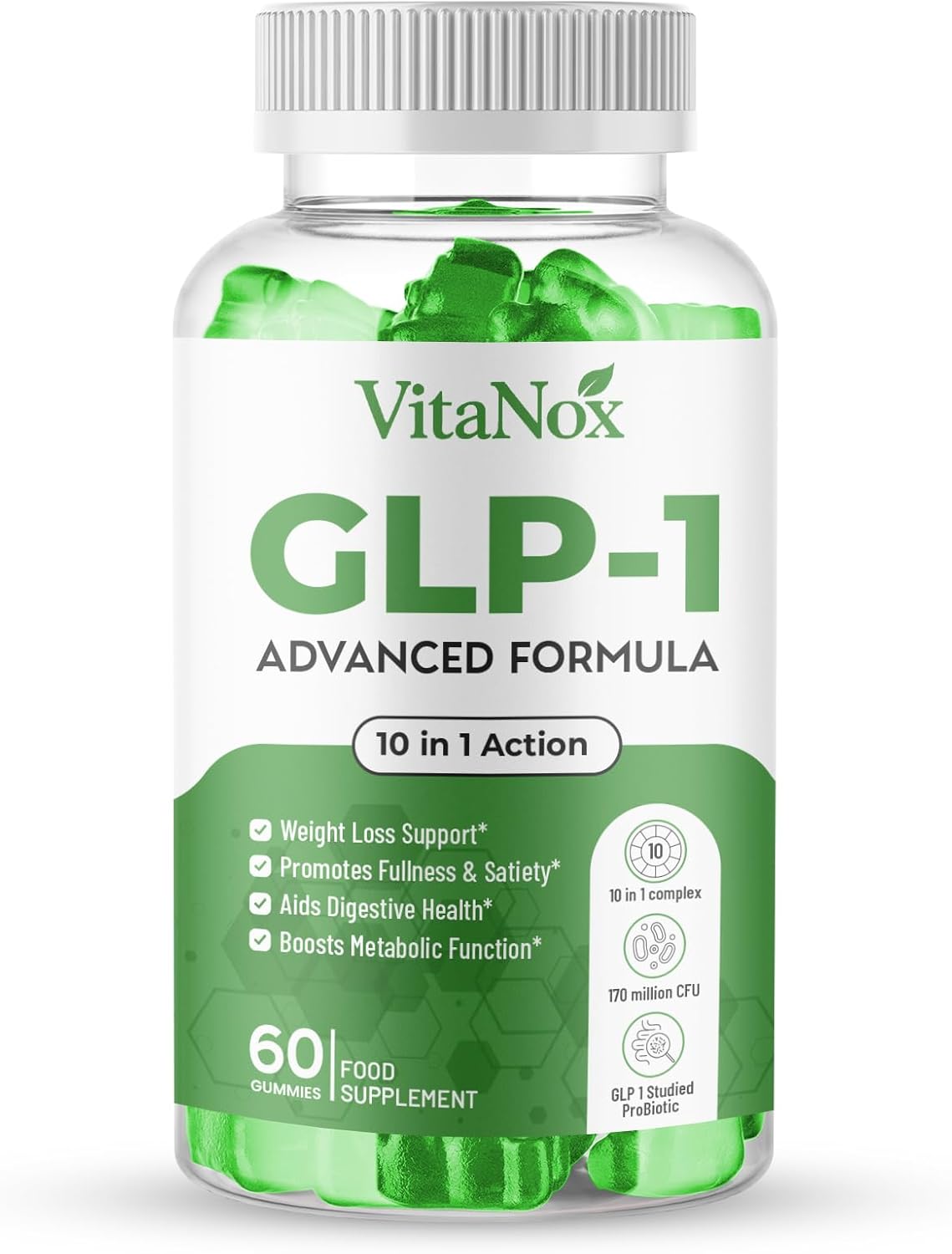 GLP-1 Weight Loss Gummies – Appetite Suppressant & Weight Management Support – Probiotic + Prebiotic Blend for Gut Health & Digestion – Natural GLP1 Support for Men and Women – GLP 1 Supplement