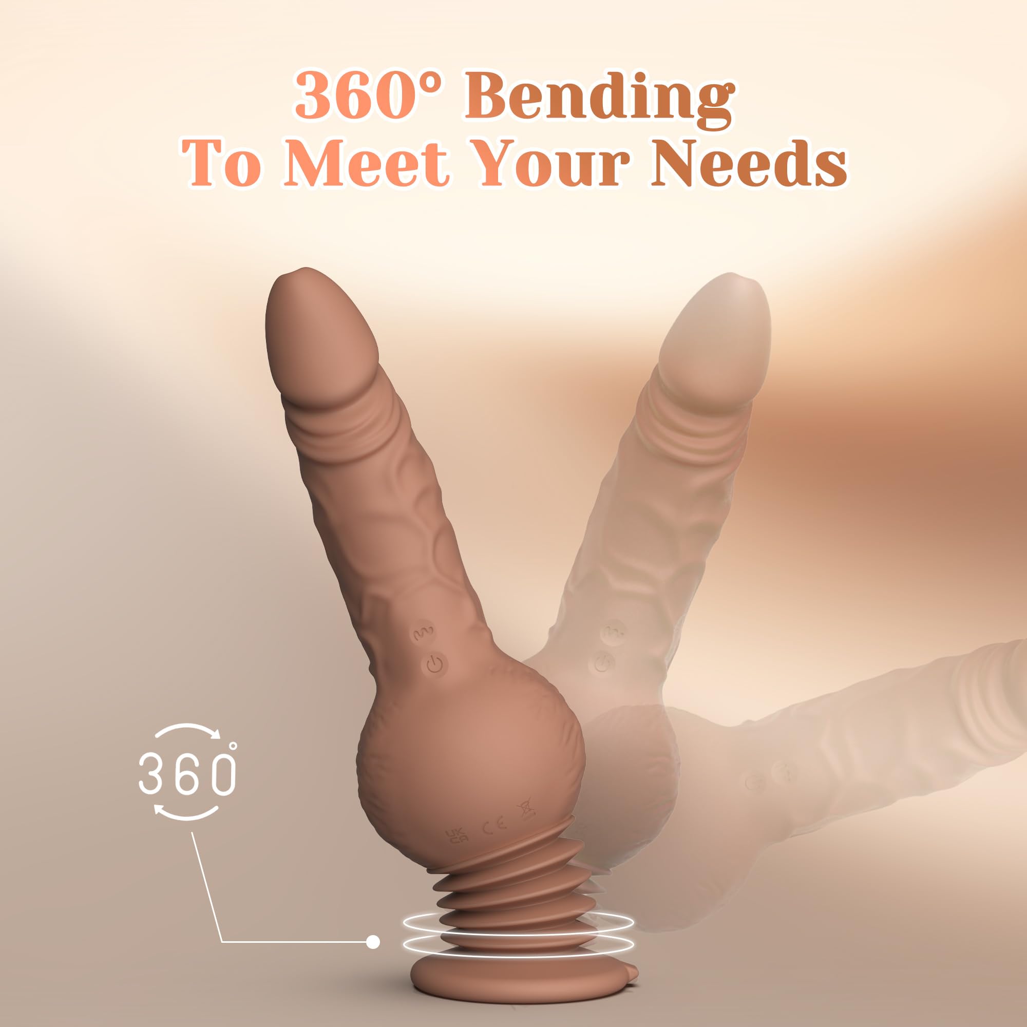 Tracy's Dog Thrusting Dildo Vibrator - Pulse Pounding Dildo G-Spot Anal Stimulation with 10 Vibrating & 3 Bouncing Modes, 9.29 Inch Realistic Dildos Adult Toys Sex Toys for Women Men Couples(Drillme): Flesh