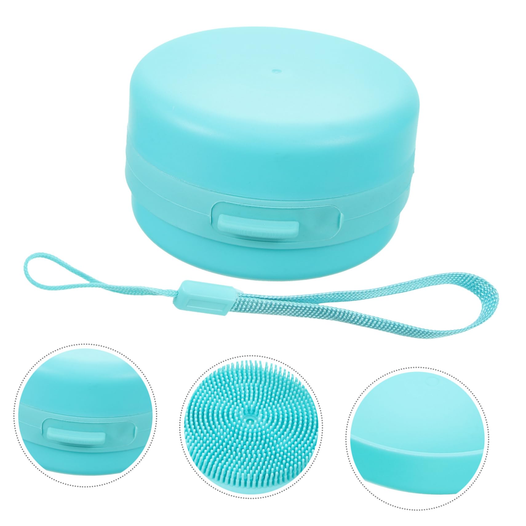 Housoutil 4pezzi Spazzola Da Bagno Silicone Per Esfoliazione Con Cordino Scrubber Portatile Per Lavaggio Corpo e Massaggio Accessorio Per Silicone Morbido