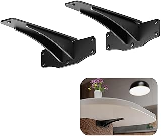 Starby Titan Heavy-Duty Support Brackets for Granite Countertops - Solid, Welded, Low Profile, Slim Design with 500 Lb Capacity - Ideal for Floating Shelves - 2 Pack