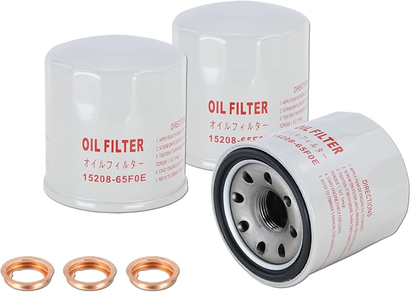 Filtro de óleo do motor Kefly 15208-65F0E para Nissan Rogue, Altima, Frontier e Pathfinder – Kit com 3 unidades