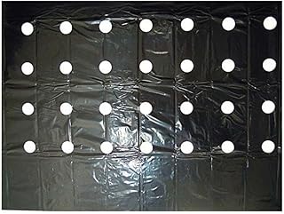 Biodegradable Weed Barrier, 5 Holes Black Plastic Mulch Film for Agricultural Vegetable Film Plant Plastic Perforated PE for Garden Plant Mulch Membrane intens ely 3X33 Ft