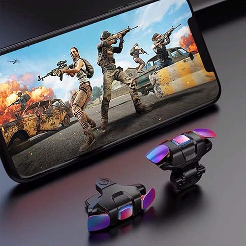 Miniatura 7 de YEVIOR 1 Pair  Mobile Game Controller Trigger for iPhone Android, PUBG Cellphone Gaming Joystick 4 Fingers Operation, with Sensitive Shoot Aim Keys