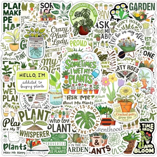 50Pcs Plant Stickers Pack Waterproof Vinyl Funny Plant Quote Stickers for Garden Lovers Teens Adults NoResidue Decals for Journaling Scrapbooking Water Bottle Laptop Phone Case Luggage Decor