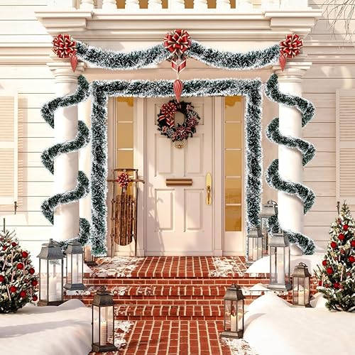 Image of Party Boomers Snow Garland for Christmas Decoration|Thick and Fluffy|5.5 Ft Length|Pack of 2