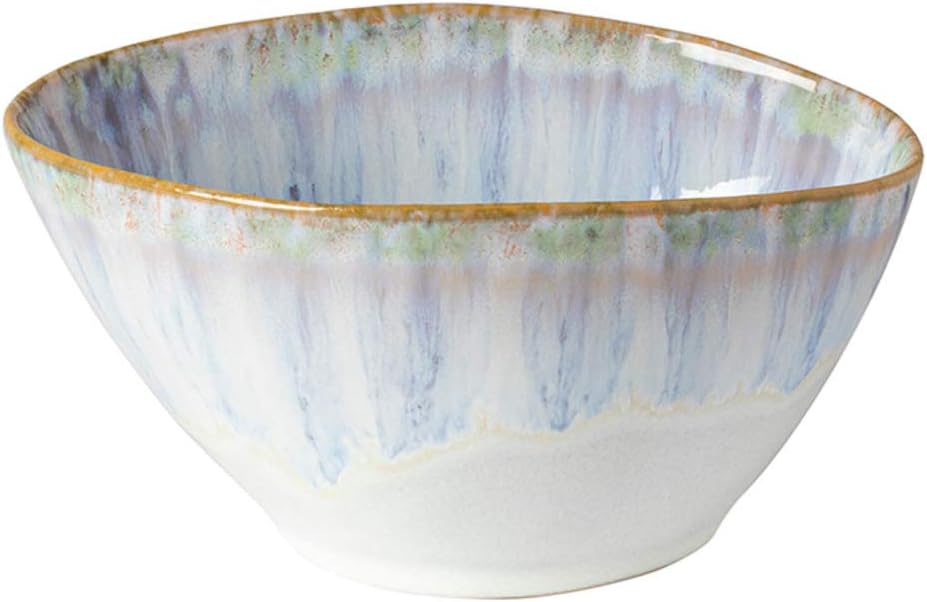 Costa Nova Ceramic Stoneware 15 oz. Oval Soup & Cereal Bowl - Brisa Collection, Ria Blue | Microwave & Dishwasher Safe Dinnerware | Food Safe Glazing | Restaurant Quality Tableware