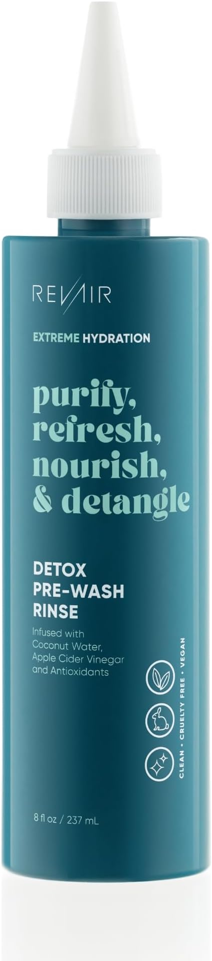 Detox Pre-Wash Apple Cider Vinegar Hair Rinse - Pre Shampoo Treatment for Hair - Remove Build-Up & Revive Curly/Coily Strands - Coconut Water Scalp Cleanser - Vegan & Cruelty Free (8 Fl Oz)