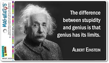 GRAPHICS & MORE Stupidity Genius Has Limits Einstein - Funny Automotive Car Refrigerator Locker Vinyl Magnet