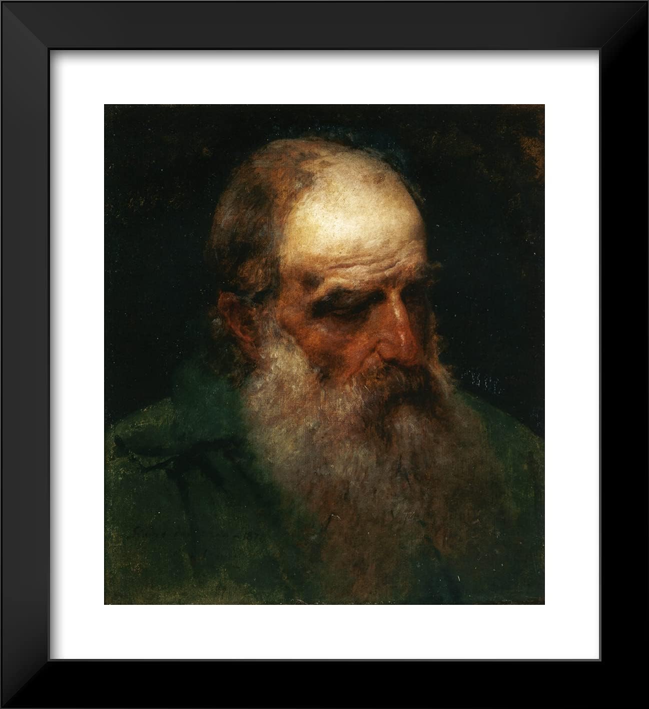 ArtDirect Hayez, Francesco 20x22 Black Modern Framed Art Print Titled: Self Portrait ll