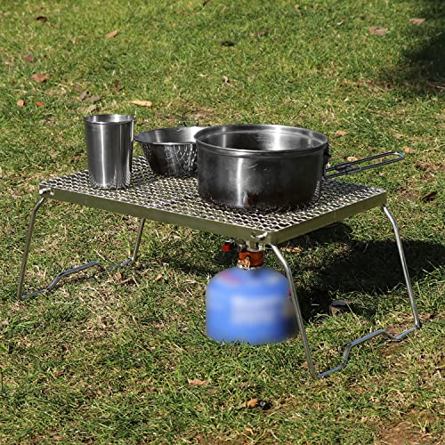 Dzrzvd Folding Leg Campfire Grill Grate,304 Stainless Steel,Heavy Duty Portable,Carrying Bag(Weave Grill Mesh-M) #TOP1