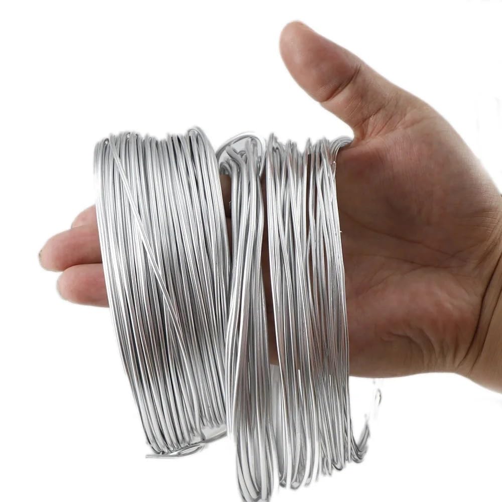 Aluminium-Gauge 3 mm 4 mm 25/12 Meter Schmuckergebnisse aus Aluminiumdraht für Schmuckherstellung DIY Basteldraht Aluminium Silber Gold Schmuck Draht aus weichem Metall (Color : S