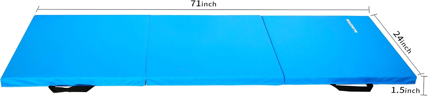 BalanceFrom 3,8 cm dicke dreifach faltbare Trainingsmatte mit Tragegriffen für MMA, Gymnastik und Heim-Fitnessstudio, schützender Bodenbelag