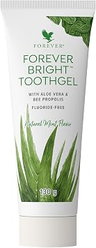 Forever Living Products Forever Bright Toothgel, 130g, Fluoride-Free with Aloe Vera | Aloe Vera Gel and Bee Propolis; fluoride-free tooth gel with peppermint and krausemint flavour; for daily oral care
