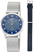 ETT Eco Tech Time Funk Solar ELS-11617-32MS Women's Watch Analogue with Stainless Steel Leather Strap, silver, Modern