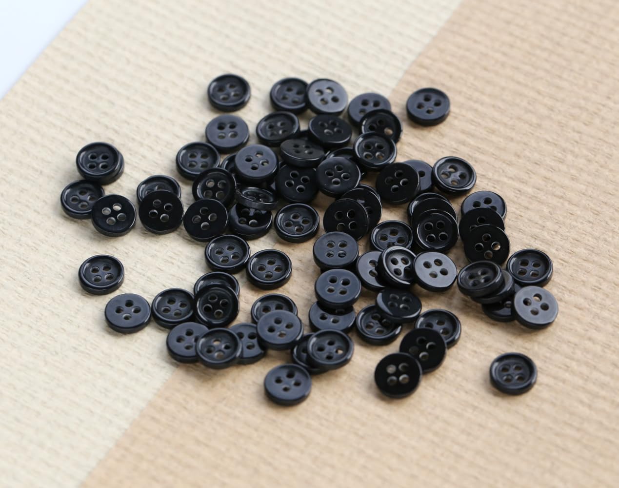 150pcs 9mm (0.36 inch) Mini Size Black Buttons for Sewing 4 Holes Small Button for Garments Sewing or DIY Crafts Scrapbooking