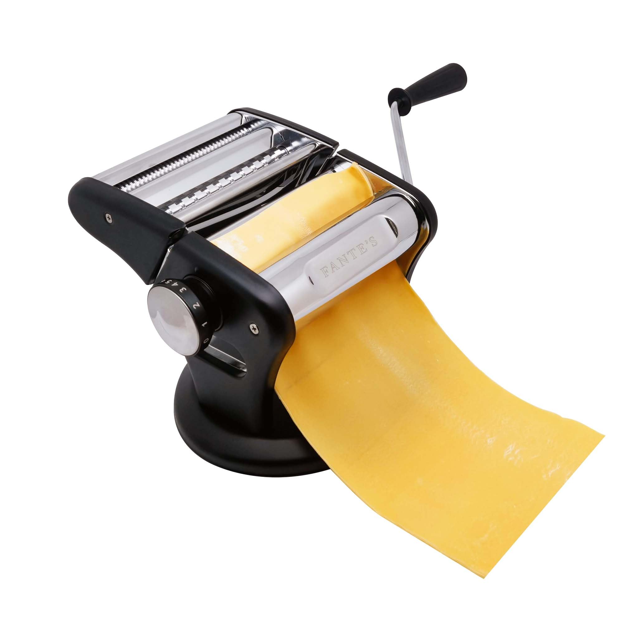 Fante's Supreme - Macchina per la pasta, compatta, manuale, con base antiscivolo a ventosa, per pasta fresca fatta in casa, ravioli, dal 1906