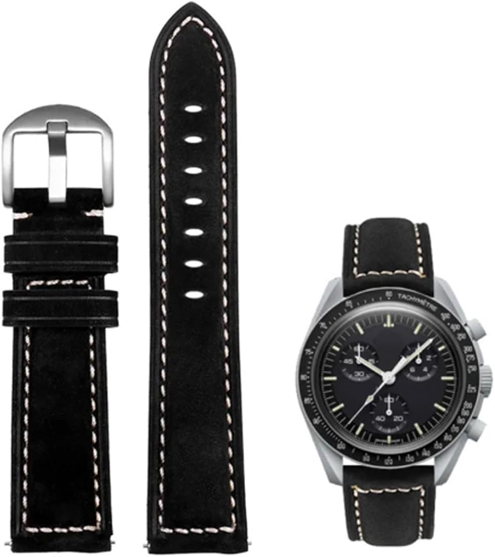 Leather Strap for Moonswatch Watch,Curved No Gap Strap,Quick