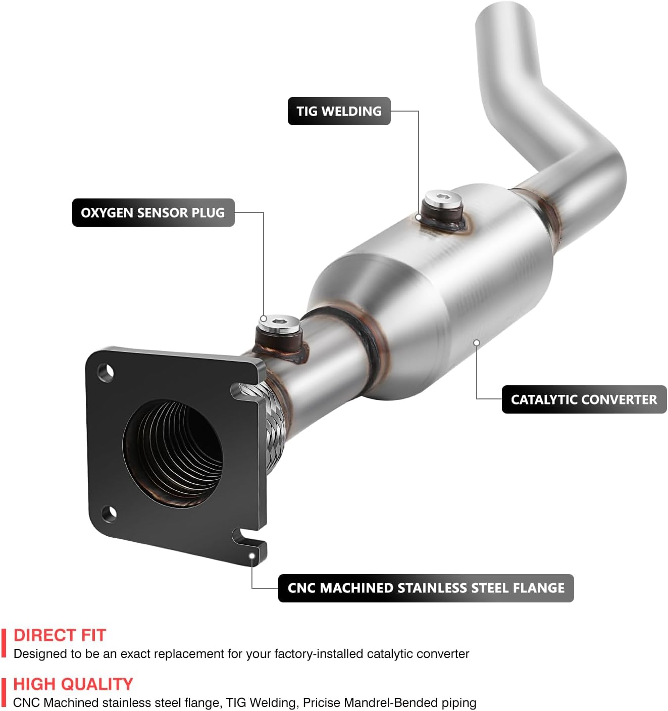 DNA MOTORING Factory Style Catalytic Converter Compatible With Avenger 08-14 / Journey 09-18 / Sebring 07-10 / Compass Patriot 07-17, 2.4L Non Turbo, 20411, 642231, 19393, OEM-CONV-087