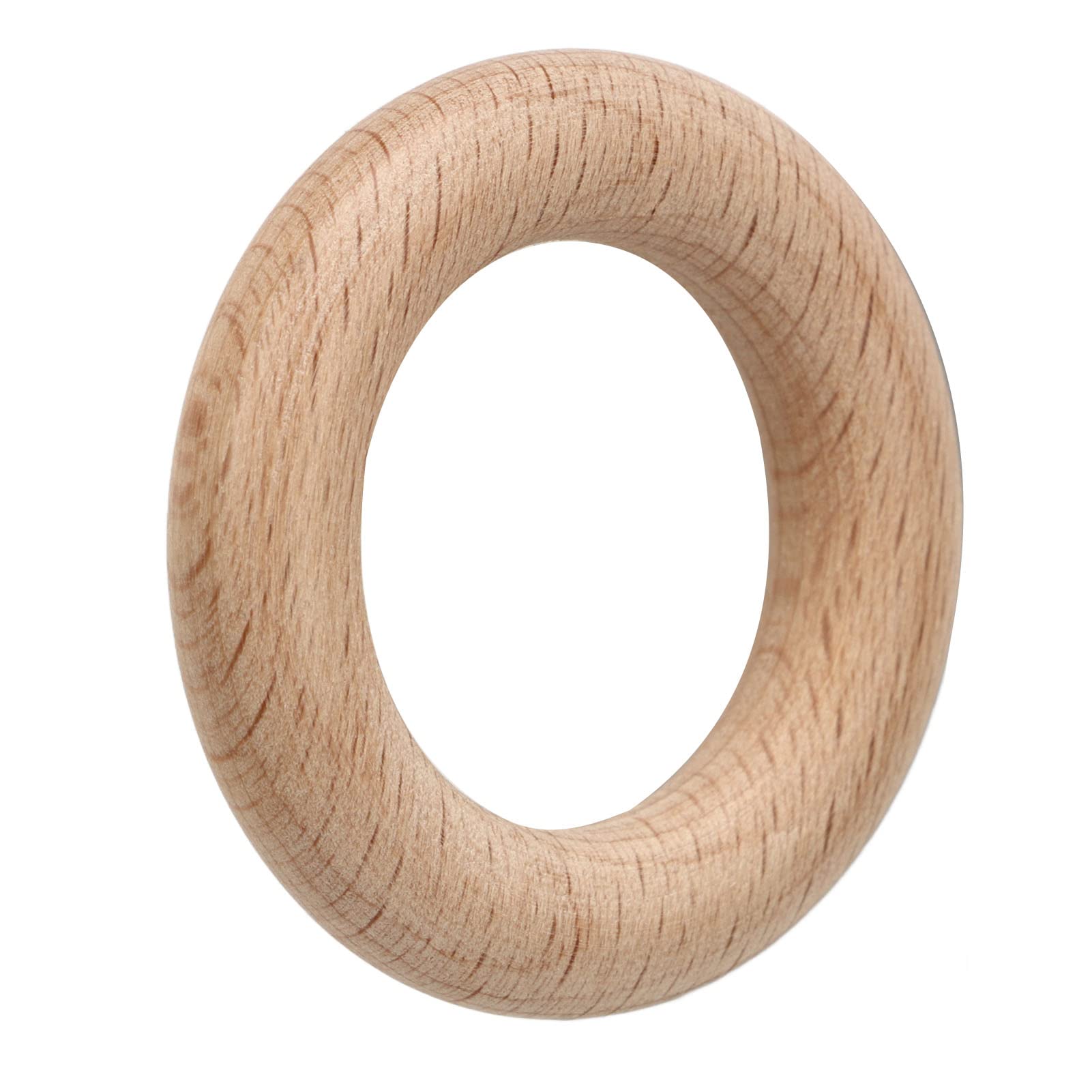 Anelli in legno Confezione da 30 anelli in macramè, robusti e non finiti, in legno di faggio, con finitura liscia, facile da colorare, ideali per decorazioni fai da te, progetti (4 cm)