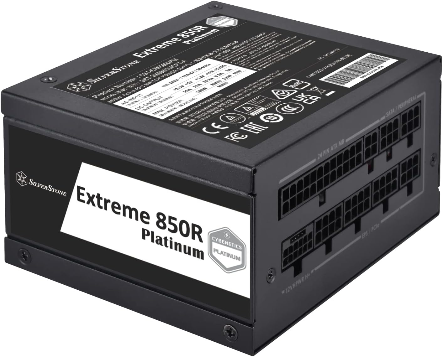 SilverStone Technology Extreme 850R Platinum Cybenetics Platinum 850W SFX12V 4.0 (ATX 3.0) & PCIe 5.0 SFX Power Supply, SST-EX850R-PM