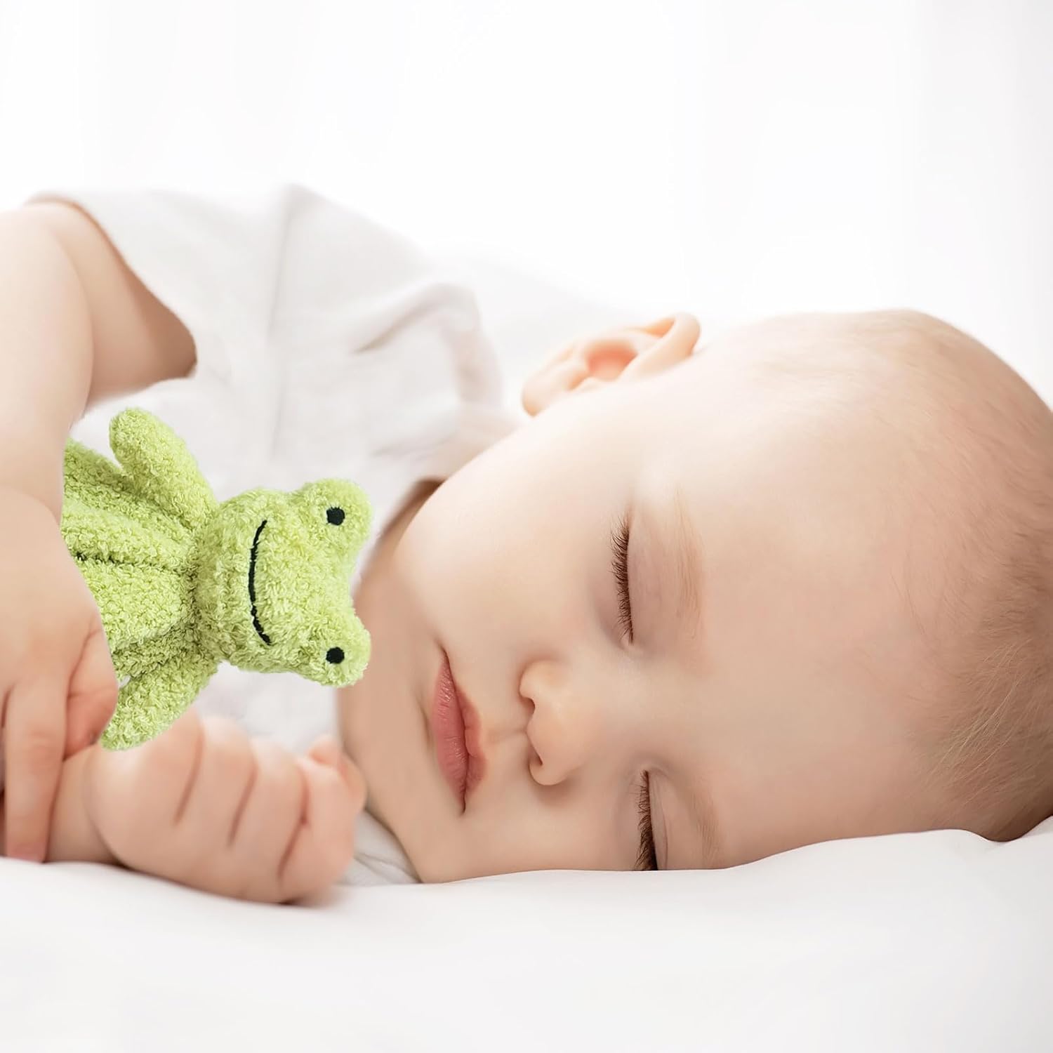Baby Green Frog Soft Stuffed Animal Security Blanket, Plush Frog Character Lovey Blanket, Baby Shower/Nursery Gift, Newborn Infant Toddler Snuggle Blankie for Boys Girls, 18 Inches