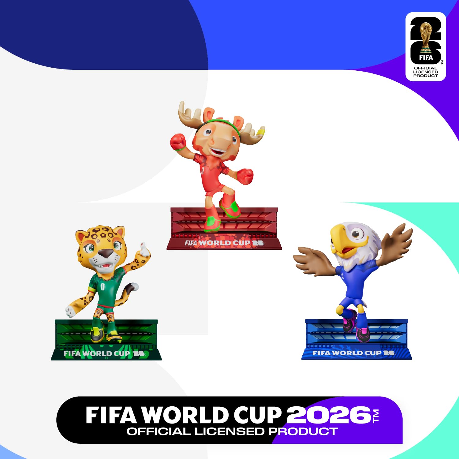 Set di mascotte della Coppa del Mondo FIFA 2026, 7,6 cm (acero, Zayu, pochette) | Stile energico | Licenza Ufficiale | Personaggi da collezione, idea regalo per fan e collezionisti, articoli