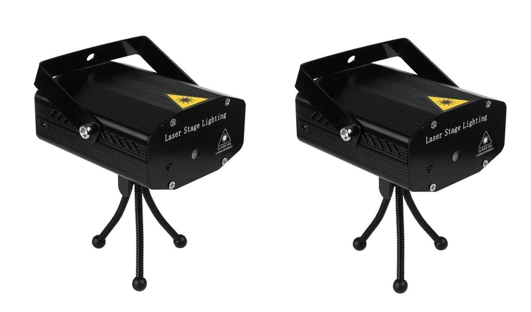 Ravi's Enterprise Metal Laser Mini Disco Light, Projector and Stage Lighting (Multicolour) (Black) (Pack of 2)