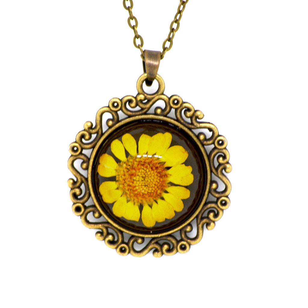 myBageecha- Natural Dried Flower Runic Souvenir Necklace Women Necklace Pendant with Dried Flowers in Resin Handmade Real Daisy Necklace (B07ML446BR) Amazon Price History, Amazon Price Tracker