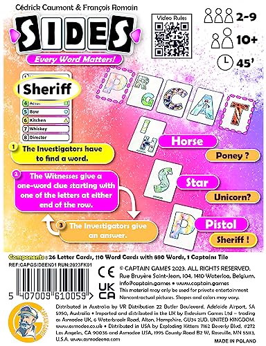 Sides juego de mesa cooperativo de estrategia y palabras miniatura 5