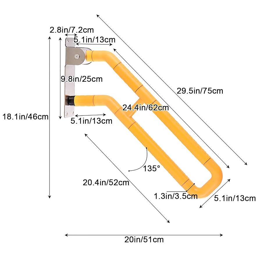 【跳ね上げ式手すり】 Amazon | トイレ手すり トイレの安全手すり 滑り止め 折りたたみ