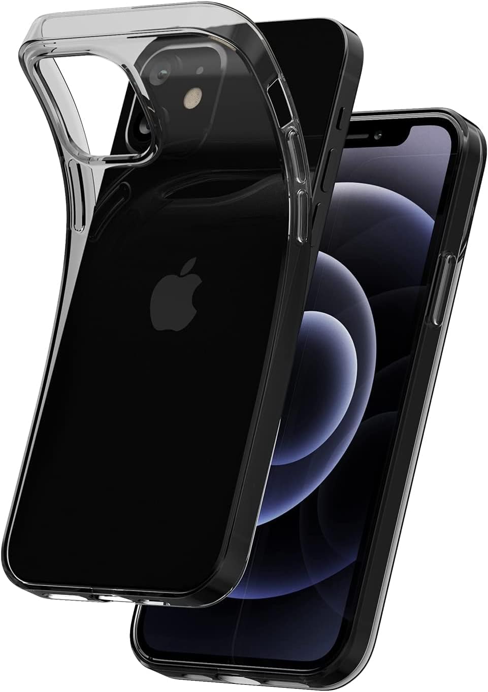 ExpressB® Ultra Thin Matte Anti Scratch Slim Fit Back Cover Case for for iPhone 12 | iPhone 12 Pro [6.1'] (Clear Black)