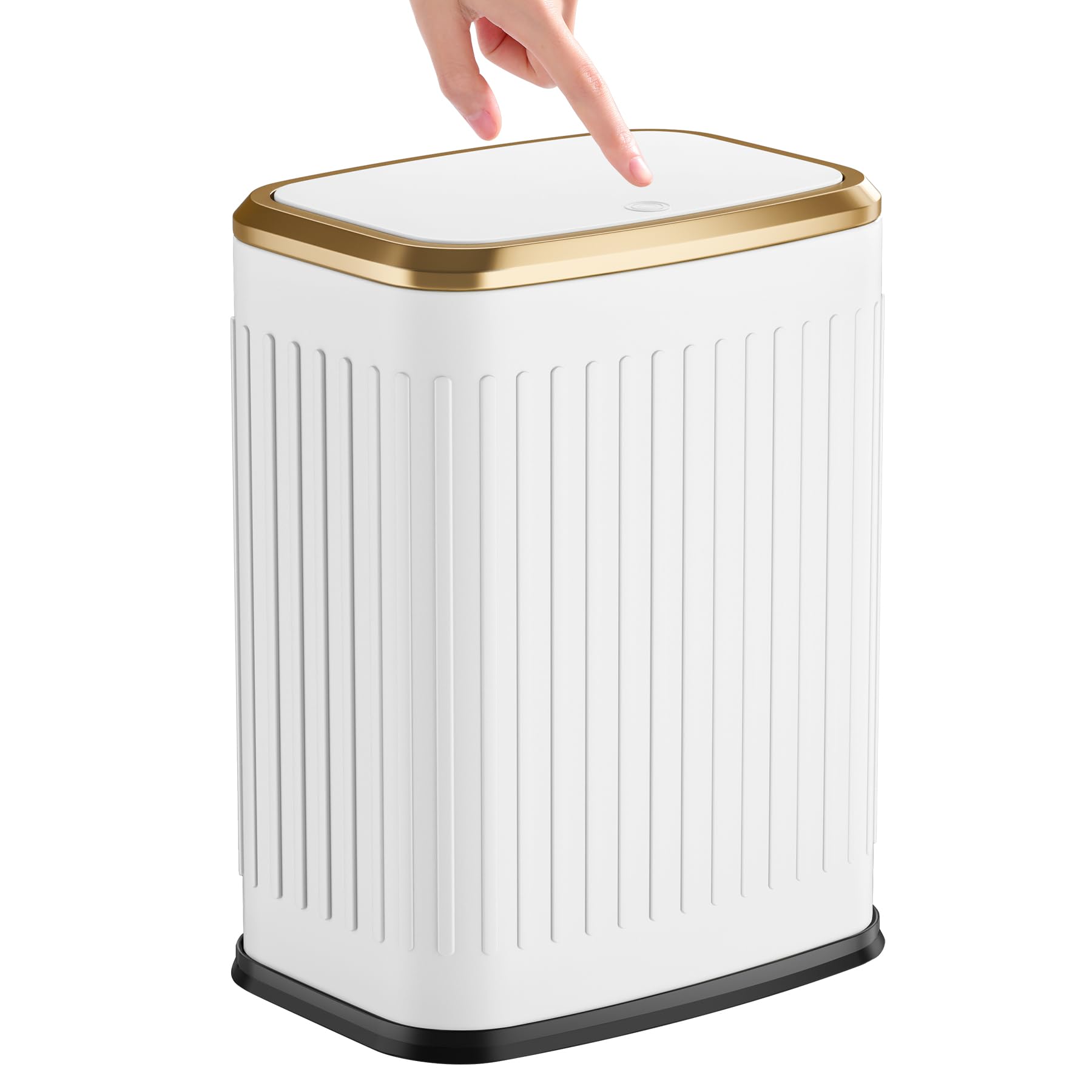 TIPGO Bathroom Trash Can with Lid 2 1 Gallon 8 Liter Small Garbage Can Press Top Bin Stainless