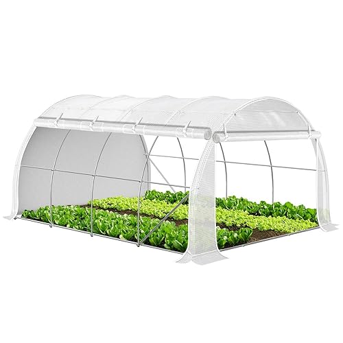 VOUNOT® Serre de Jardin Tunnel 300x400x200cm en Acier Galvanisé PE
