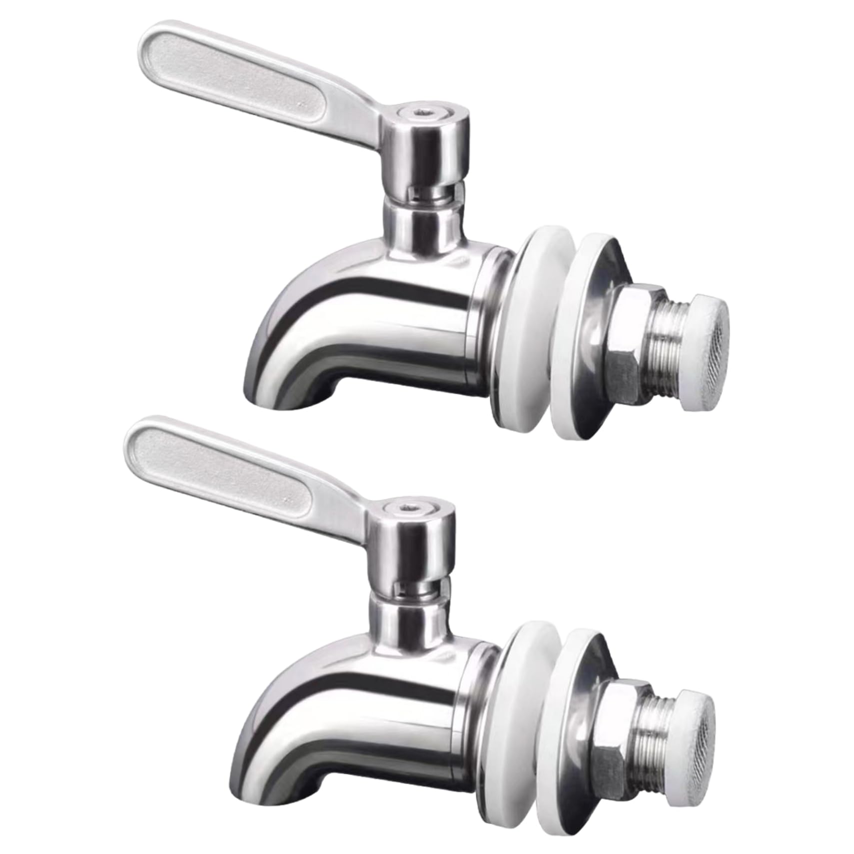 StaZamor 2Pcs Stainless Steel Beverage Dispenser Spigot with Valve, No Leakage Water Dispenser Replacement Part for Juice, Beer, Drinks, Tea Urn