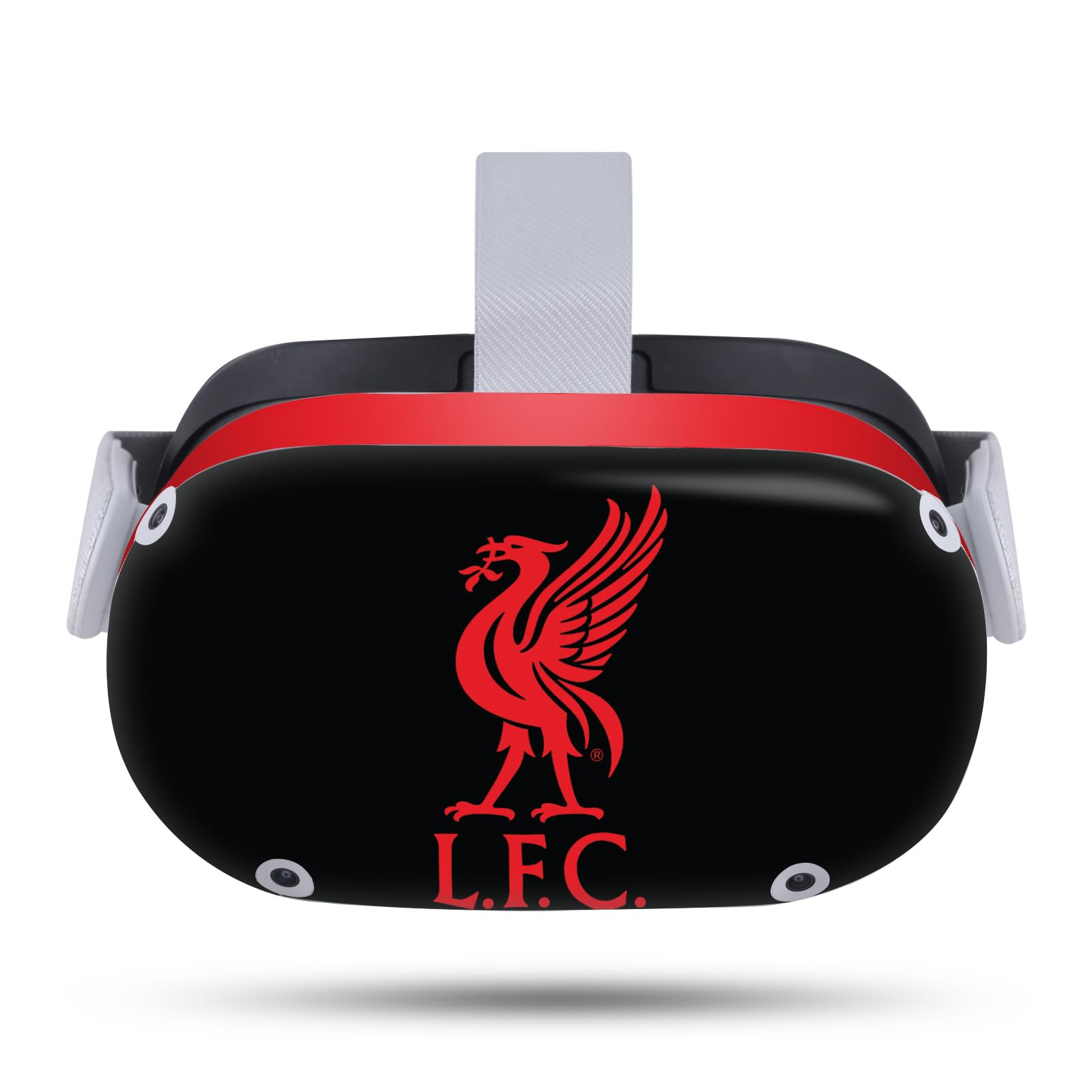 Head Case Designs Officially Licensed Liverpool Football Club Liver Bird Red On Black Art Vinyl Sticker Skin Decal Cover Compatible with Meta Quest 2