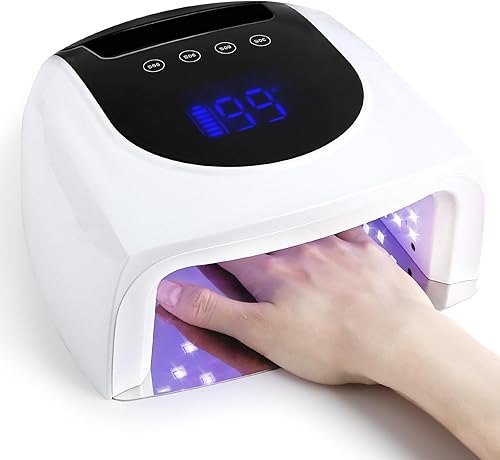 Lámpara de uñas inalámbrica LED UV de 96 W, secador de uñas con 42 cuentas, luz UV para manicura de uñas de gel para uñas de manos y pies, lámpara