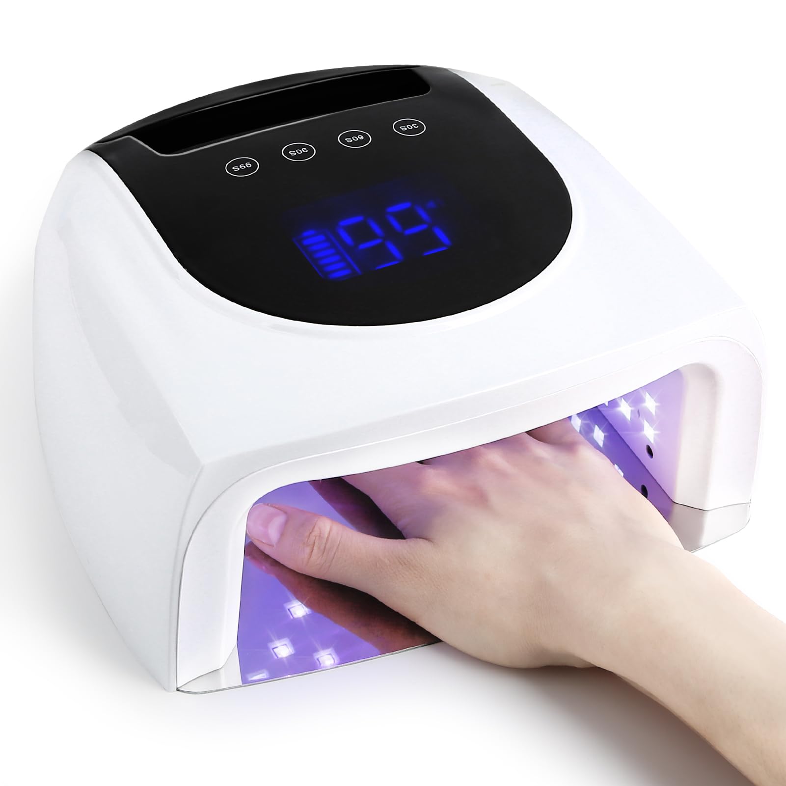 Linssy 96W UV LED Cordless Nail Lamp,Nail Dryer for Gel Nails with 42 Beads