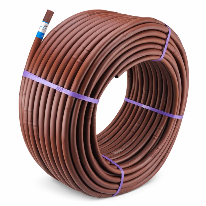 RIEGOPRO Tuyau auto-compensant Marron Brownflex 100 m Ø16 mm – Goutteurs auto-compensants anti-aspiration tous les 33 cm de 2,2 L/h – Convient pour être enterré