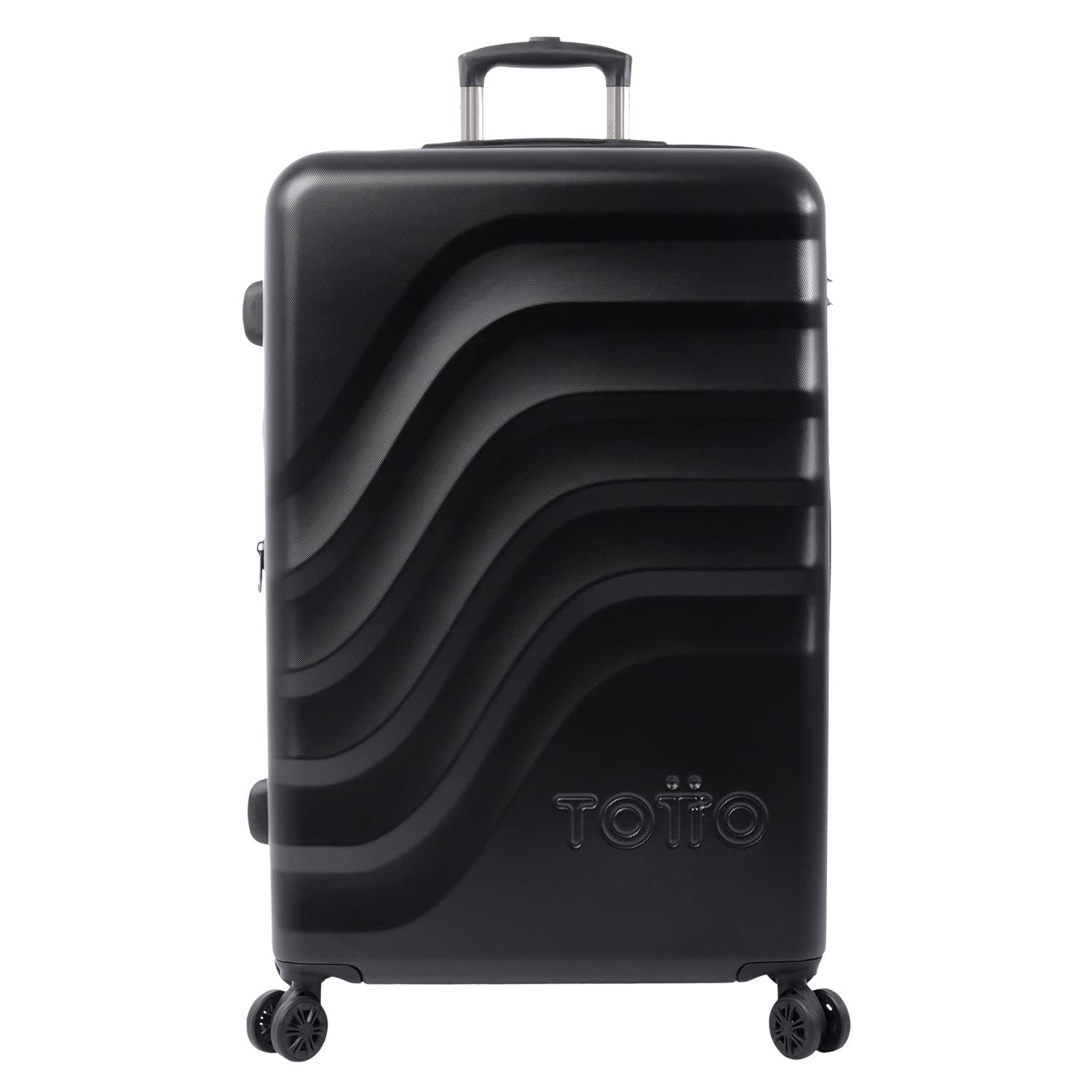 TottoLarge Bazy+ Trolley case in Dark Black: The Ideal Companion for Your Long Journeys., Black/White, Trolley cabina, BAZY + is The revamped and Improved Version of The Classic Bazy, Black/White,