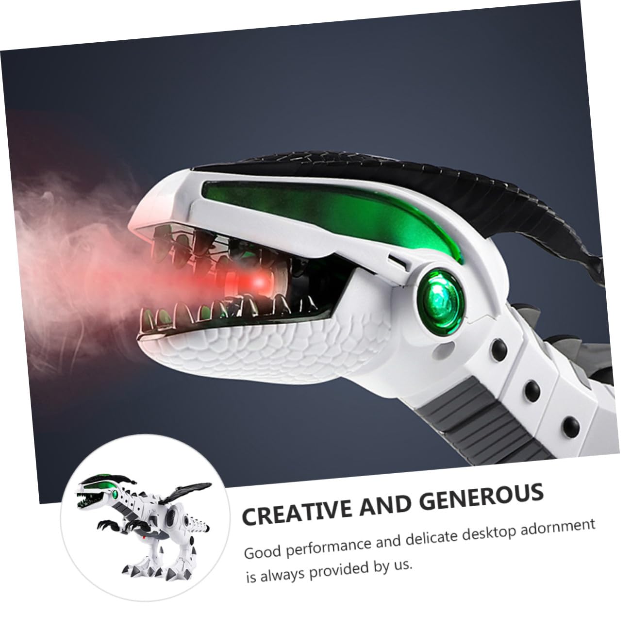 Juguete de Dinosaurio Eléctrico Creativo de Plástico Blanco Resistencia a Impactos y Diseño Delicado para Exhibición y Juego Infantil