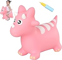 Vista 8 de INPANY Tolva de caballo de oruga hinchable para niños pequeños – Tolva inflable para niños, juguetes de animales, regalo de cumpleaños para niños