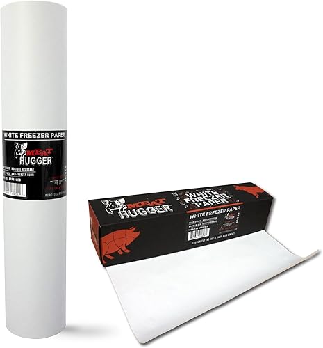 Meat Hugger Rollo de papel blanco para congelador, papel de congelador resistente a la humedad con revestimiento de poliéster para envolver carne
