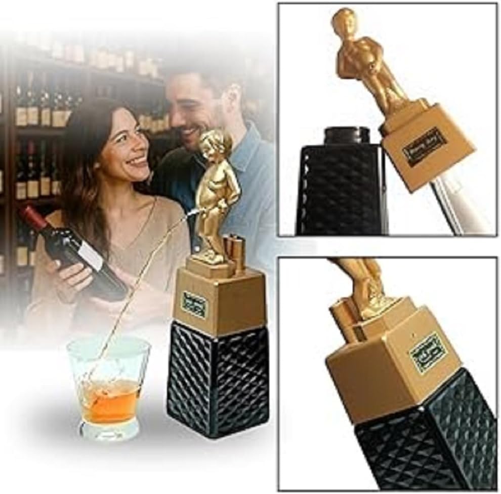 Bonny Boy Golden Liquor Whiskey/Wine/Beer/Liqour/Vodka/Beverage Decanter Dispenser Battery Operated | Button Press | Bar Accessories for Home(500 ml)