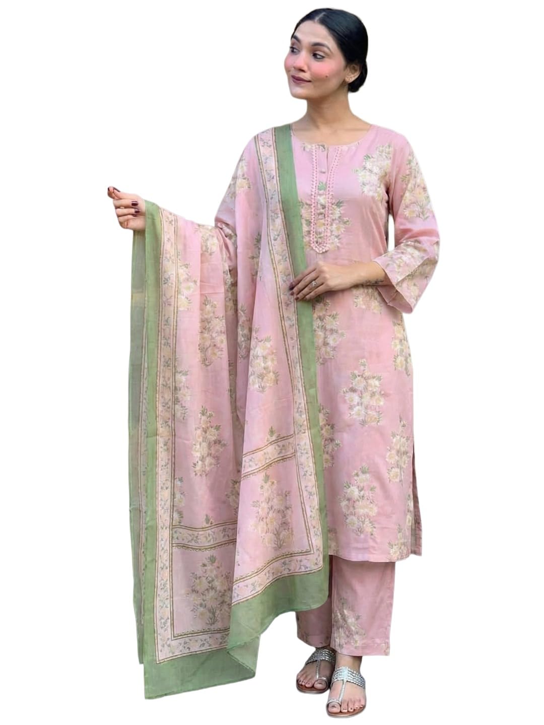 ANNI Designer Women’s Premium Viscose Blend Straight Printed Kurta Pant with Dupatta Set | Elegant Floral Ethnic Suit | Regular Fit | Festive, Office, Casual Traditional 3-Piece Outfit